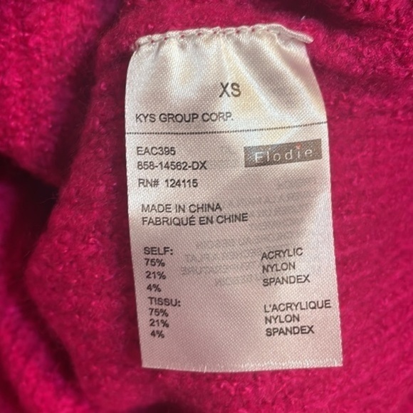 Eloide cropped women’s sweater pink long sleeve NWT SZ XS - Picture 3 of 8